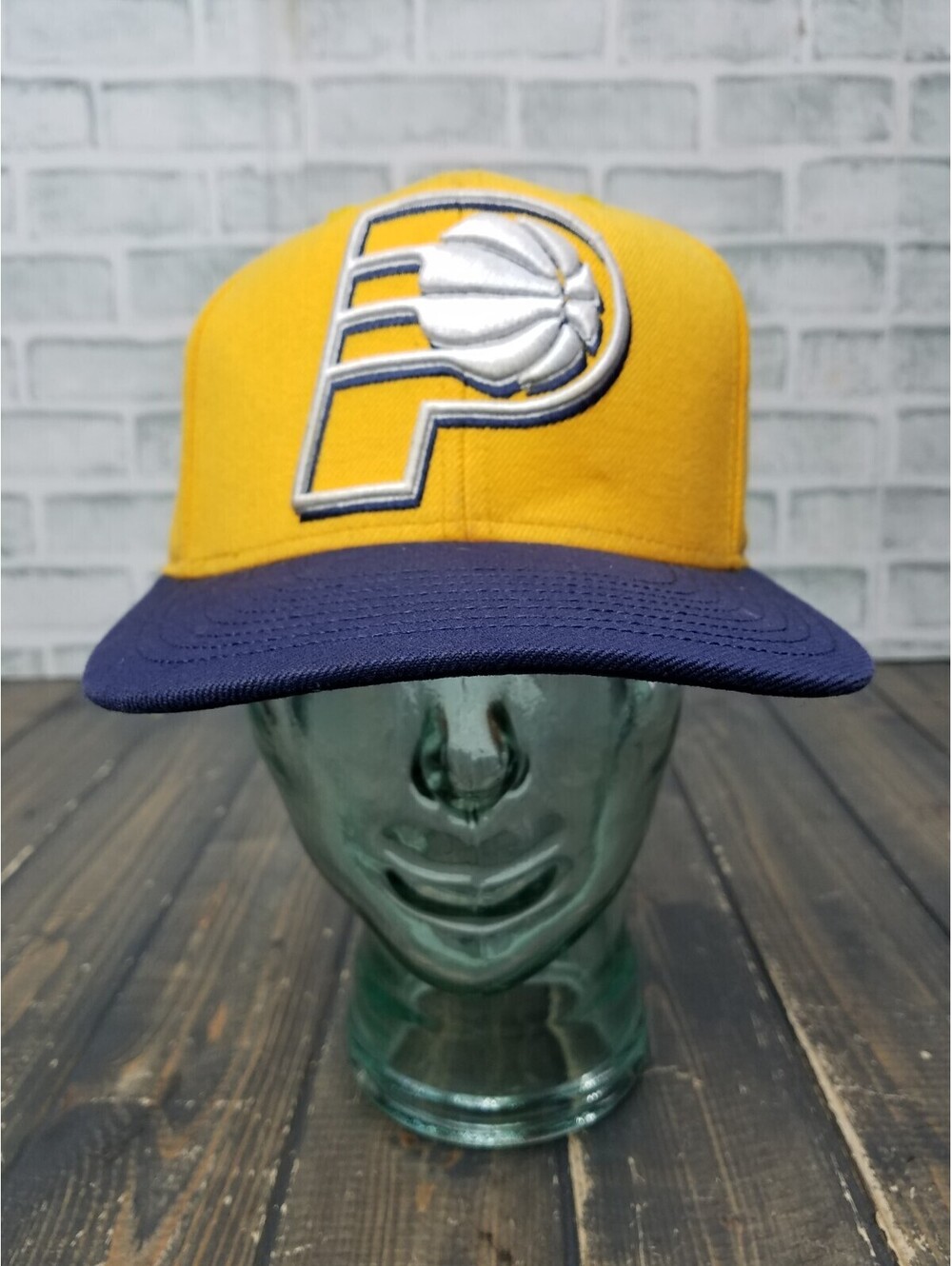 Indiana Pacers Hat Cap Snap Back Navy Yellow Addidas Basketball Mens Logo